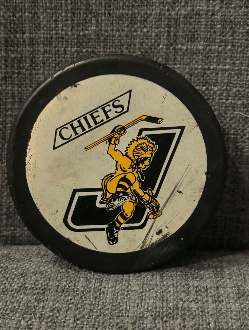 Vintage Johnstown Chiefs ECHL Minor League Hockey Official Hockey Puck